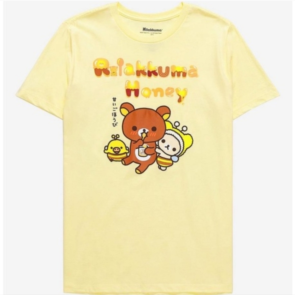 Rilakkuma San-X Kawaii Honey New Adult T-Shirt -Kiiroitori, Korilakkuma